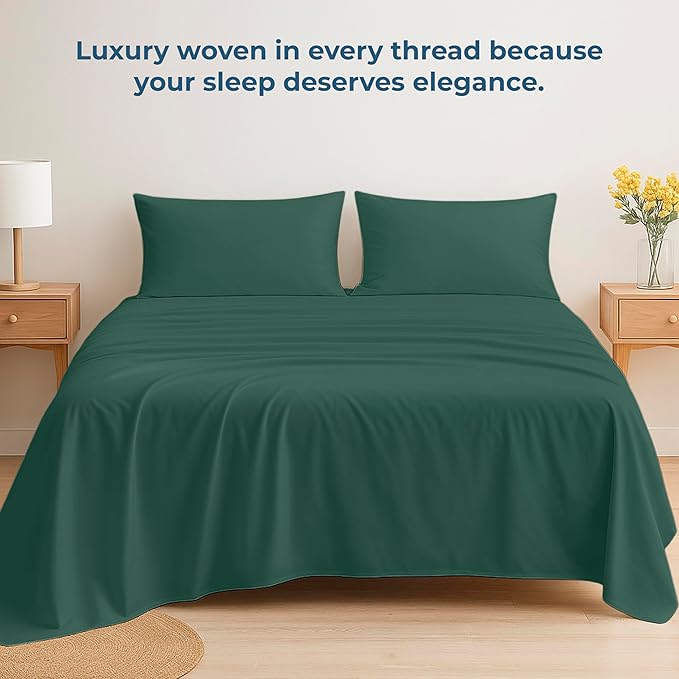 Royale Linens 100% Organic Cotton Full Flat Sheet Only - Image 6