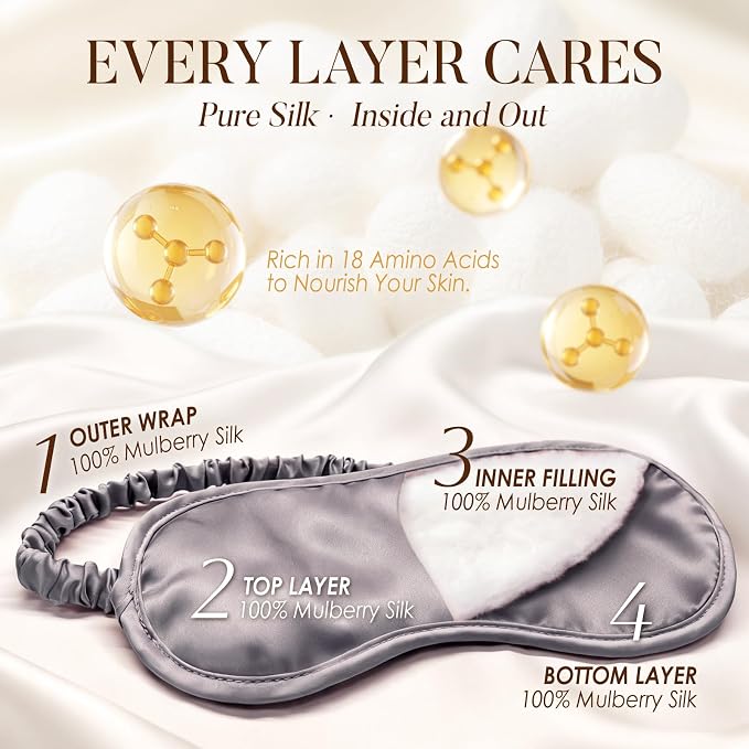 LULUSILK Mulberry Silk Sleep Eye Mask Blindfold - Image 3
