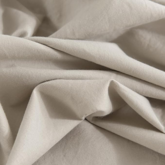 NEXHOME PRO 100% Washed Cotton Duvet Cover King Size, Ogranic Natural Linen - Image 8
