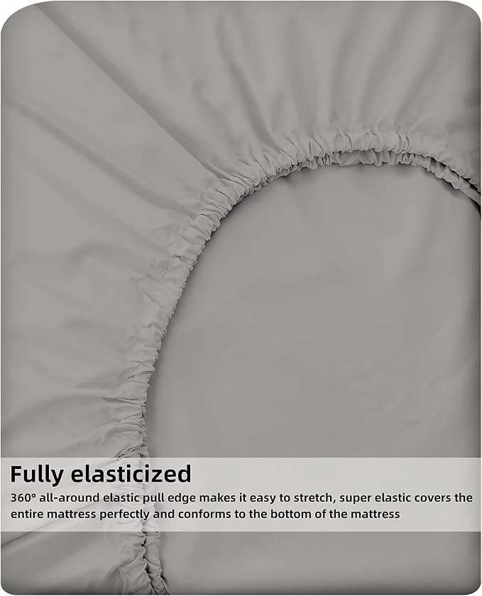 HBHLFZ Queen Fitted Sheet Only, Soft Breathable Bottom Sheet - Image 5