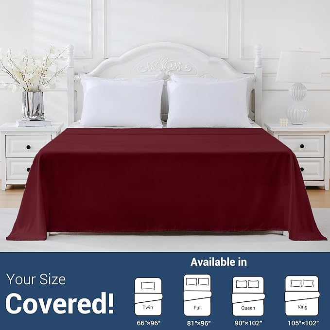 King Flat Sheet Only, 1 Pack Top Bed Sheets, Soft Breathable Brushed Microfiber - Image 5