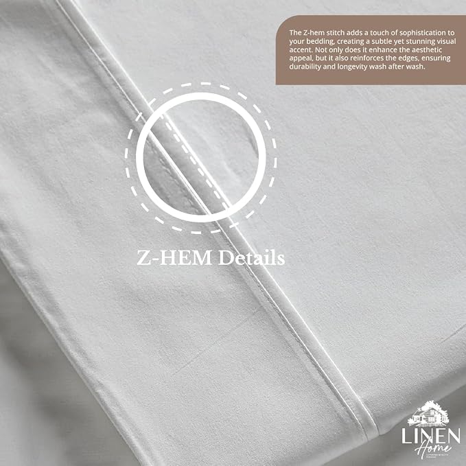Linen Home 100% Cotton Percale 1 Flat Sheet, Full Size - Image 5