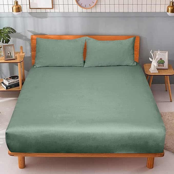 ROYALE LINENS 300 Thread Count 100% Long Staple Combed Cotton Fitted Sheet Queen - Image 9