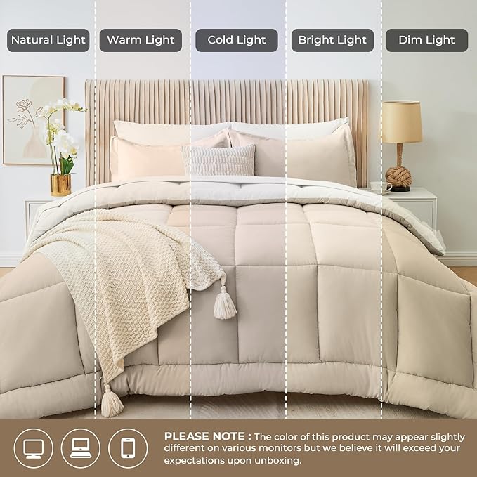 Sasttie Twin XL Comforter Set, 5 Pieces Reversible Twin XL Bed in a Bag - Image 7