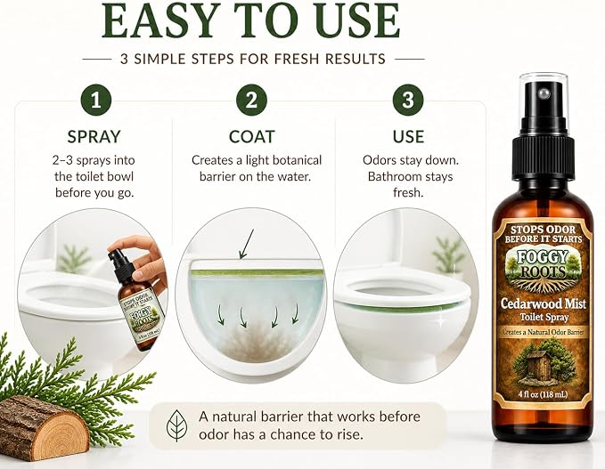 Cedarwood Pre-Poop Toilet Spray – Stops Odor Before It Starts, Bathroom Odor - Image 4