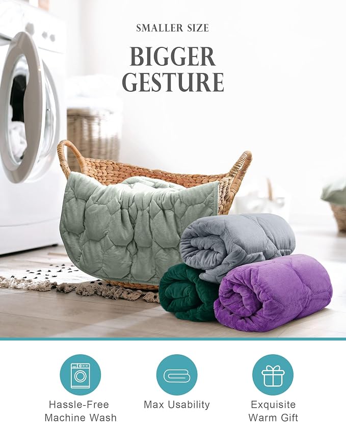 Weighted Lap Blanket 7lbs, Cozy Luxury Crystal Velvet Weighted Blanket - Image 7