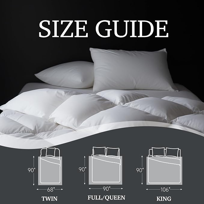 Hotel Grand Luxury White Goose Feather Down Fiber Comforter Full Queen Size - Image 5