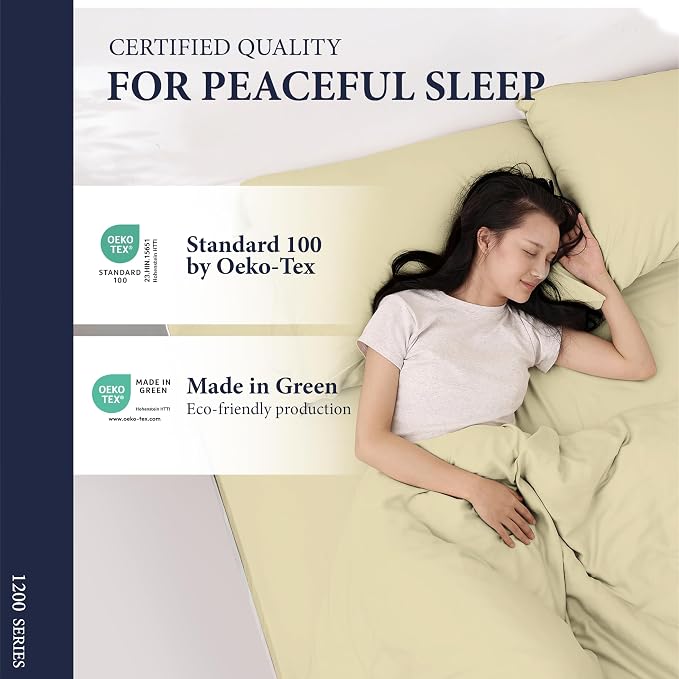 100% Egyptian Cotton Pillow Cases Standard/Queen Size Set of 2 - Image 5