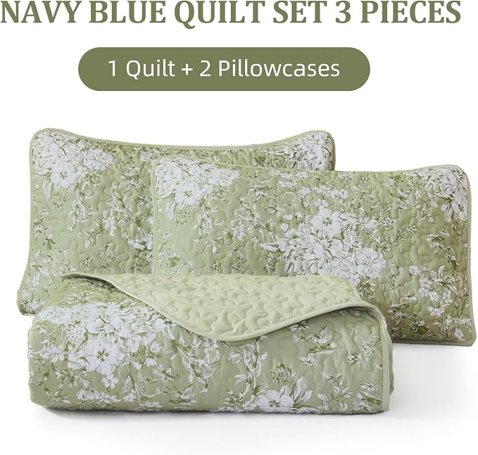 WONGS BEDDING Quilt King Size, Botanical Quilt - Image 7