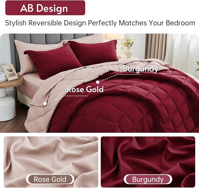 MUXHOMO 5 Pieces Twin XL Comforter Set, Reversible Bed in a Bag Twin XL Size - Image 3