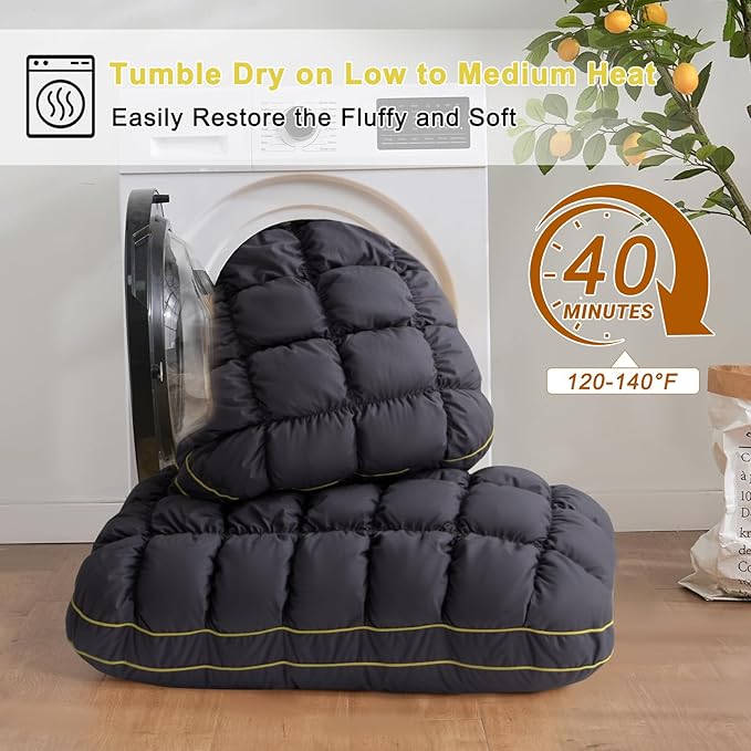 YOUR MOON Fluffy Support Bed Pillow Standard Size, Super Soft Premium - Image 6