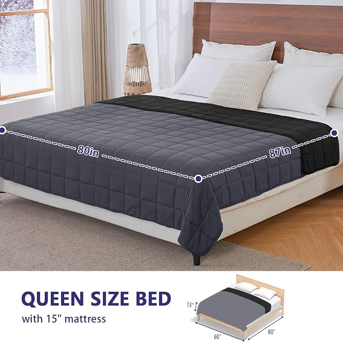 King Size Weighted Blanket for Adults Cooling Heavy Blanket for Sleeping - Image 2