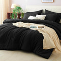 CozyLux Oversized King Comforter Set Black, 7 Pieces Bed in a Bag Comforter Set by CozyLux