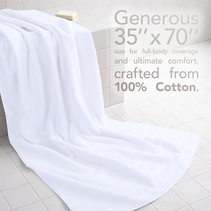 American Soft Linen 35x70 Jumbo Large Bath Towel, 600 GSM 100% Cotton Turkish - Image 2