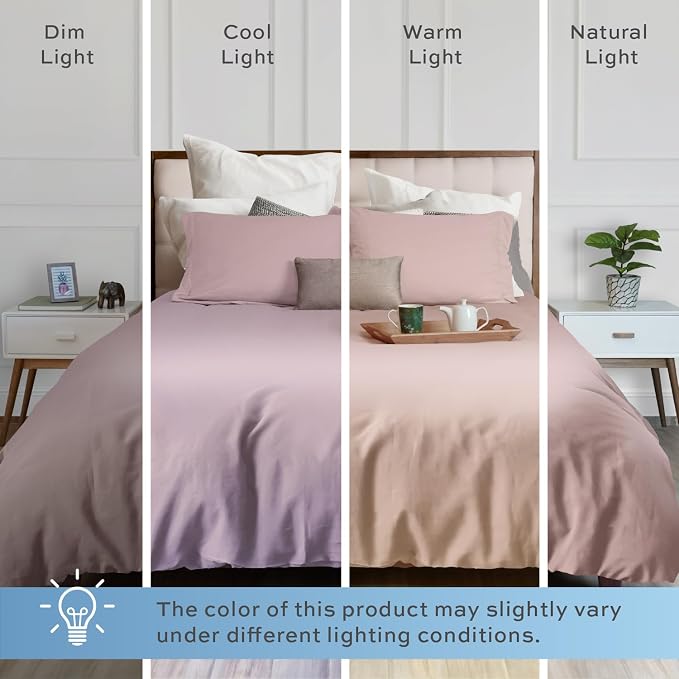 White Classic Pink Duvet Cover King Size, Microfiber Duvet Cover - Image 8