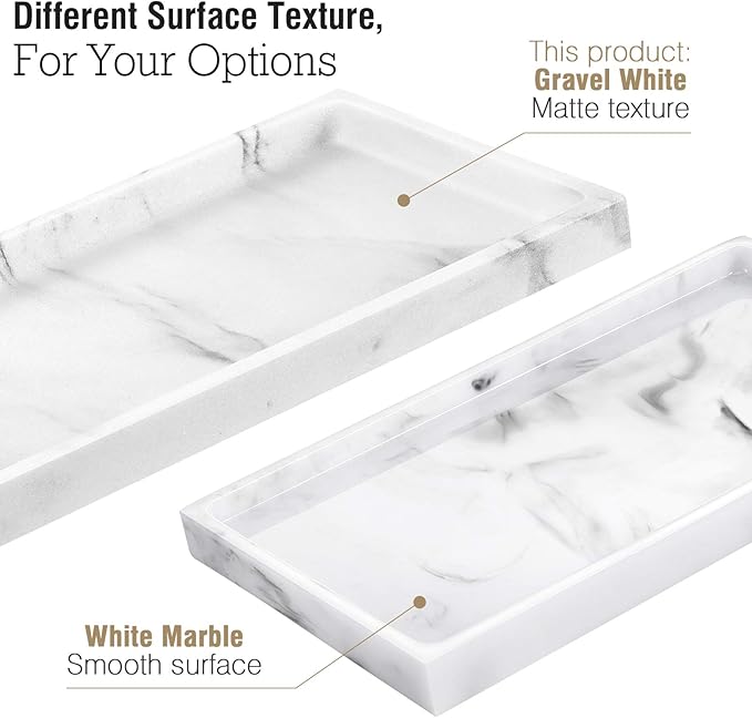 Luxspire Bathroom Vanity Tray, Resin Dresser Jewelry Ring Dish Tank Storage - Image 5