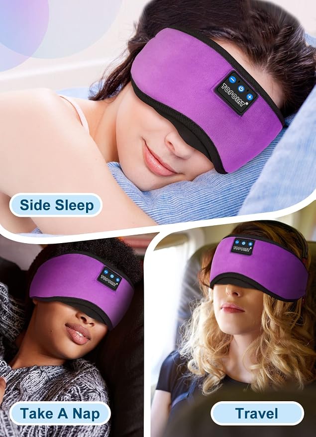 TOPOINT Sleep Mask with Headphones Bluetooth 5.4 Wireless, Sleep Headphone with - Image 7