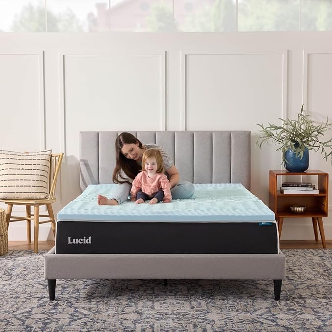 LUCID 2 Inch Gel Memory Foam Mattress Topper, California King size – 5 Zones – - Image 7