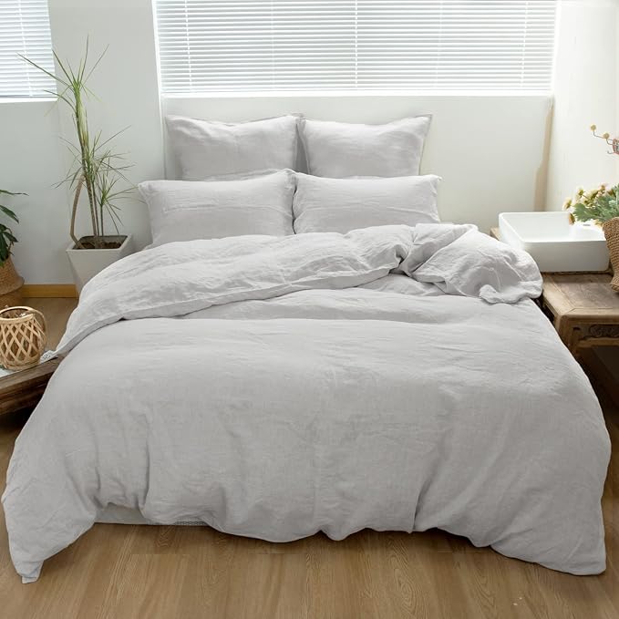 Simple&Opulence 100% Washed Linen Euro Shams 26'' x 26'' Pack of 2, Basic Style - Image 6
