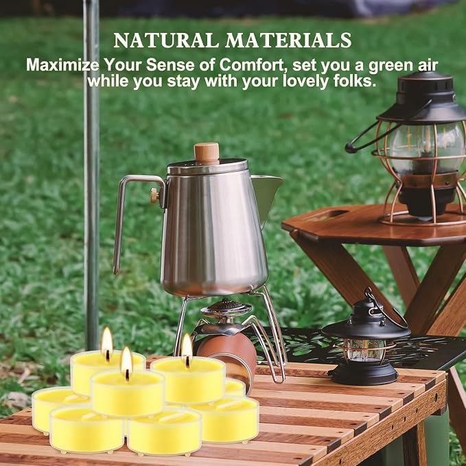 Fclayvts 3.5-Hour 50Pack Citronella Tealight Candles, Outdoor and Indoor Summer - Image 5