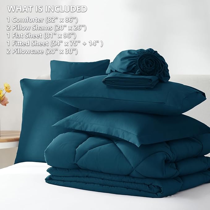 CozyLux Full Size Comforter Sets Lyons Blue - Image 6