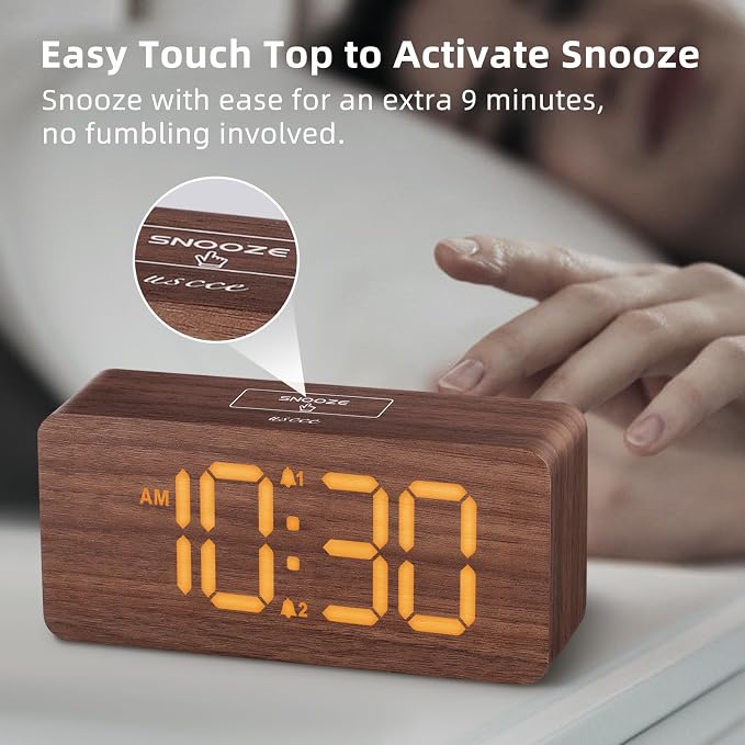uscce Wooden Digital Alarm Clocks - Image 8