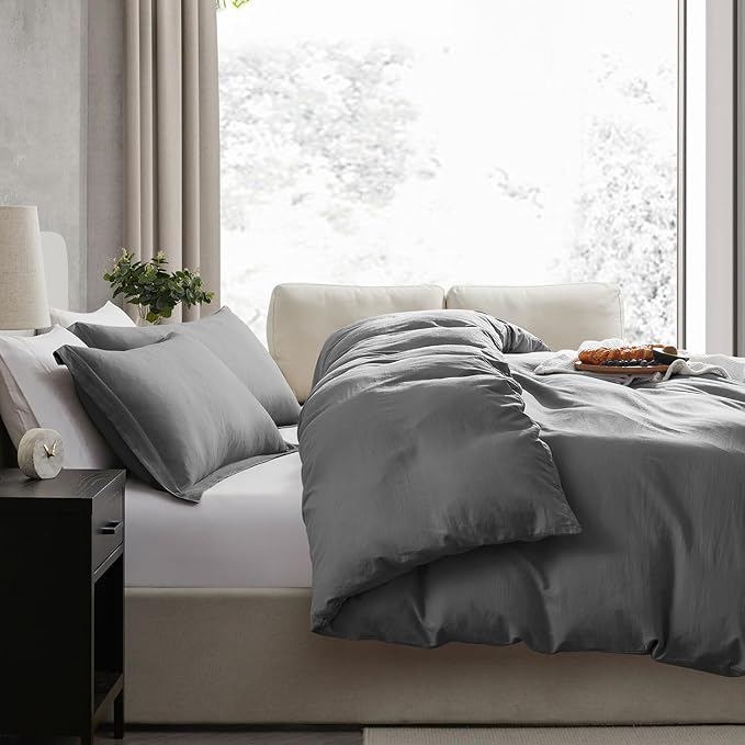 Nestl Grey Duvet Cover Queen Size - Image 7