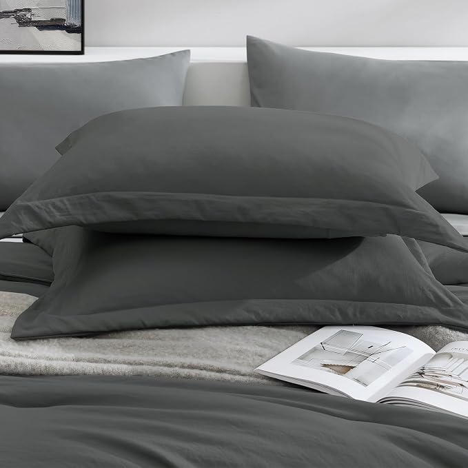 WRENSONGE King Size Comforter Set- 7 Pieces Soft Grey Bed in a Bag - Image 6