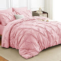 HIMEET Pintuck Bed in a Bag, 5 Pieces Twin XL Comforter Set Pink, Extra Long by Unknown