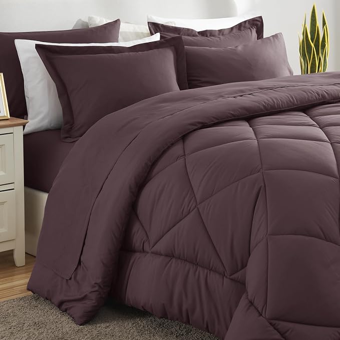 CozyLux King Size Comforter Set Cocoa Powder - Image 8