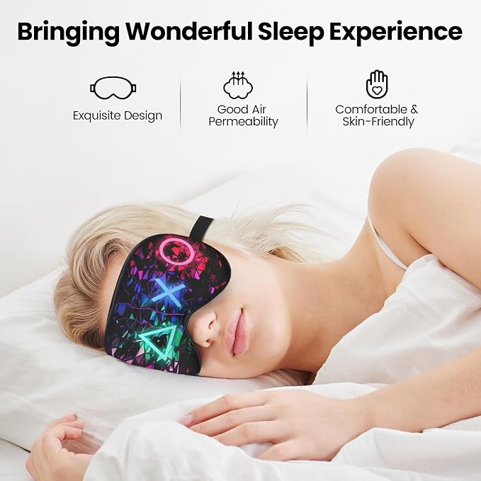 2 Pcs Boys Sleep Eye Mask, Guys Blackout Sleeping Silk Mask - Image 4