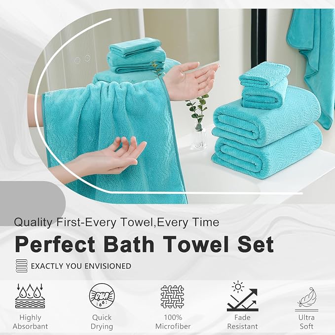 4 Piece Extra Large Bath Towel 35"x70" Oversized Bath Sheet Bath Towel Set - Image 7