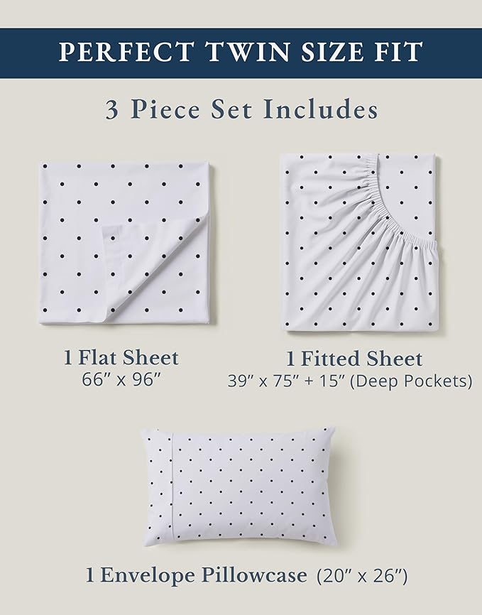 LANE LINEN 100% Organic Cotton Twin Sheets Set - Image 4