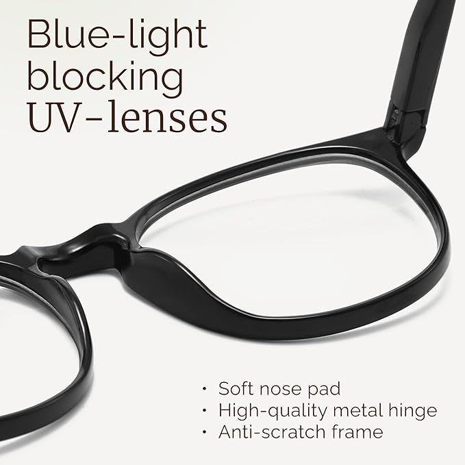 IBOANN Blue Light Glasses for Woman/Men, Fashion Blue Light Glasses Men - Image 3