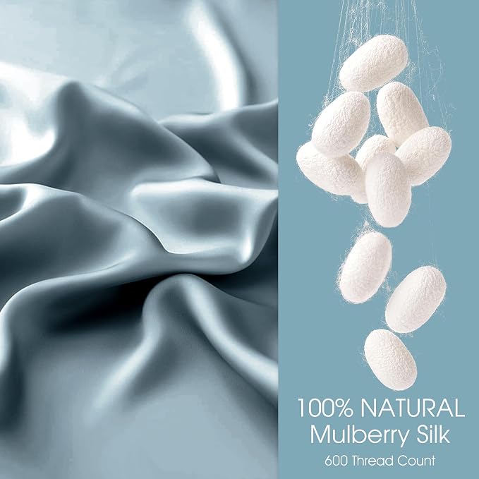 100% Silk Pillowcase for Hair and Skin Toddler Size 2 Pack Mulberry Silk Pillow - Image 2