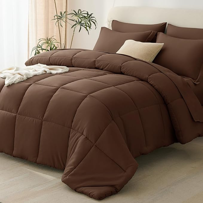 CozyLux Full Size Comforter Sets Brown by CozyLux