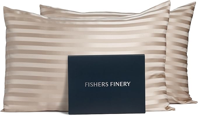 Fishers Finery 25mm 100% Pure Mulberry Silk Pillowcase Set by FishersFinery