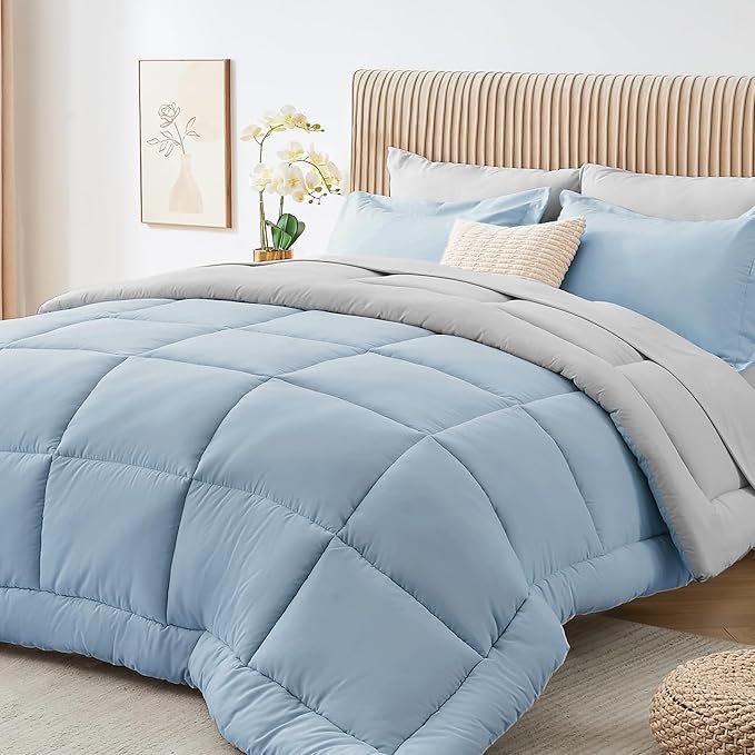 Sasttie Queen Comforter Set, 7 Pieces Bed in a Bag Queen, Complete Bedding Set by SASTTIE