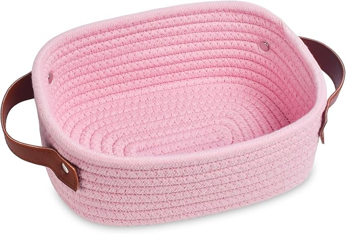 ABenkle Small Storage Basket, Mini Rope Woven Baskets, Cute Shelf Closet by ABenkle