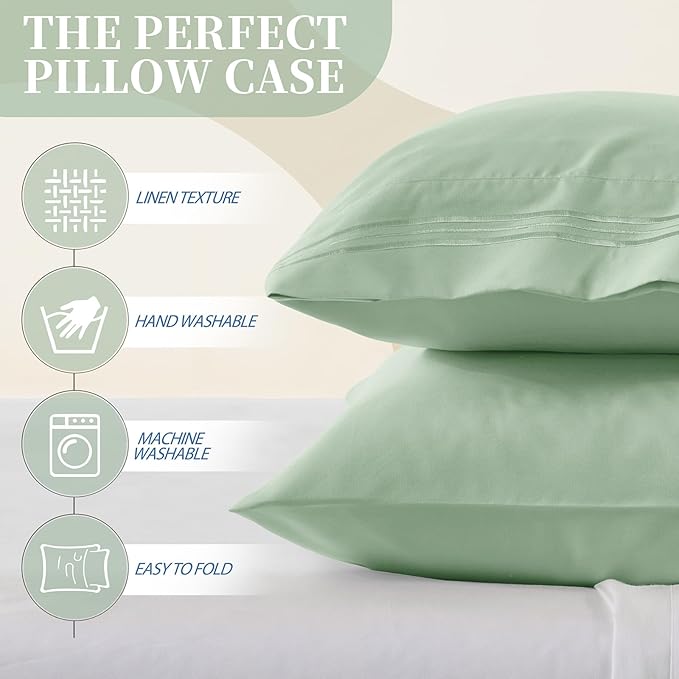 Vonty 2 Pack King Pillow Cases - Image 2