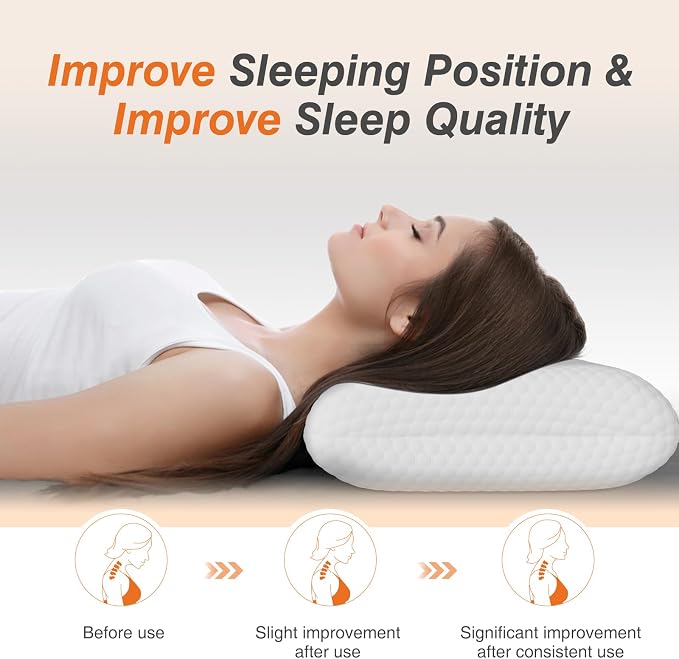 DUMOS Memory Foam Pillows for Sleeping 2 Pack, Bed Pillows for Adults - Image 8
