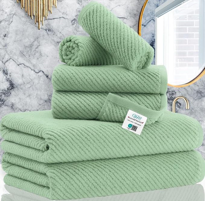 VOOVA & MOVAS Green Towels for Bathroom by VOOVAMOVAS