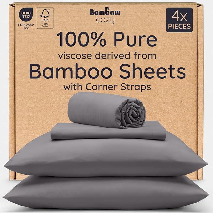 Bambaw 100% Viscose Derived from Bamboo Sheets California King Size Set – 4pcs by Bambaw