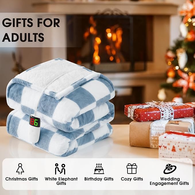 Heated Electric Blanket Twin Size, 62X84 Heating Blanket - Image 6