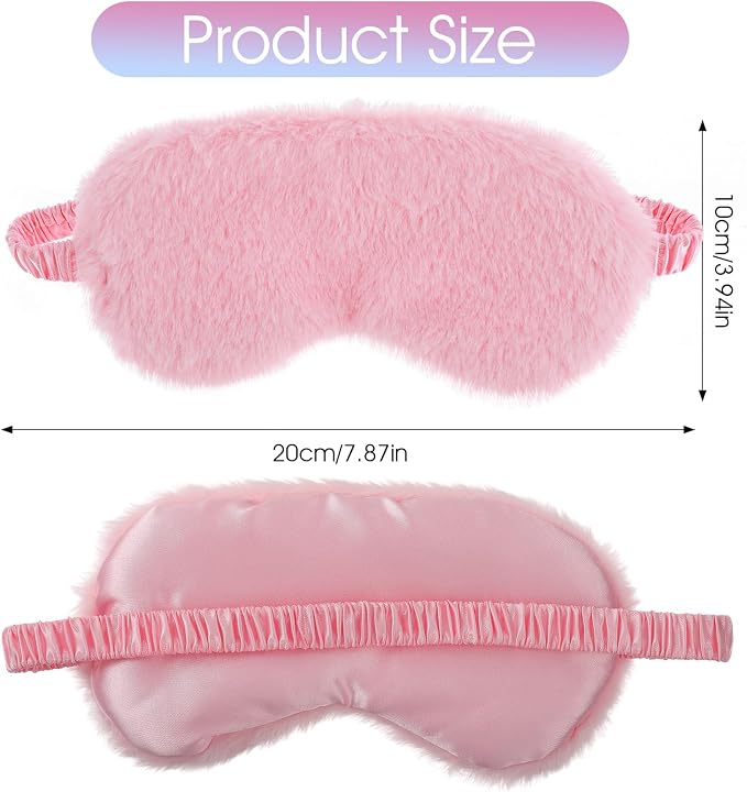 2 Pcs Plush Eye Mask Soft Sleeping Blindfold Eye Cover Comfortable Furry Faux - Image 2