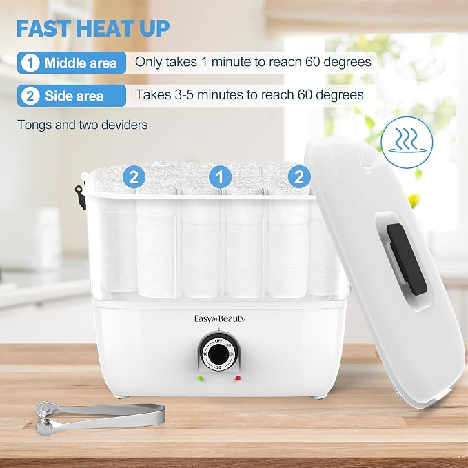EASYINBEAUTY Hot Towel Warmers for Spa, Holds 16 Small Towels, 5L Portable - Image 3