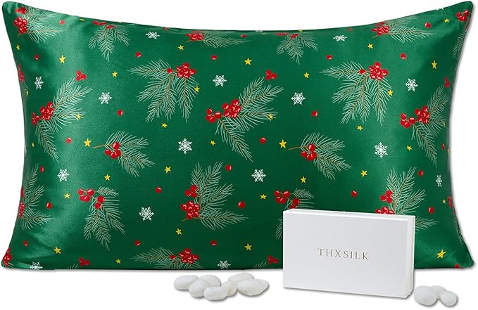 THXSILK Christmas Style 6A+ Grade Mulberry Silk Pillowcase by THXSILK