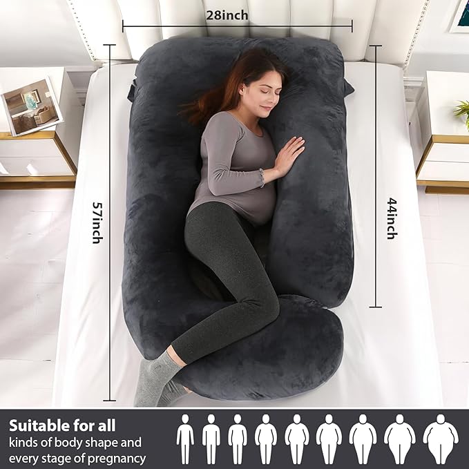 BATTOP Pregnancy Pillows for Sleeping, Full Body Maternity Pillow for Side - Image 3