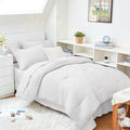 HYMOKEGE White Twin XL Comforter Set Seersucker 5 Pieces, All Season Luxury Bed by HYMOKEGE