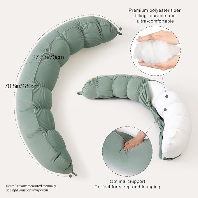 Peallow – Long Round Body Pillow - Image 3